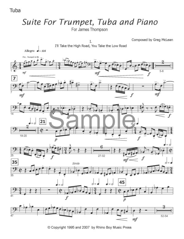 Suite for Trumpet, Tuba and Piano
