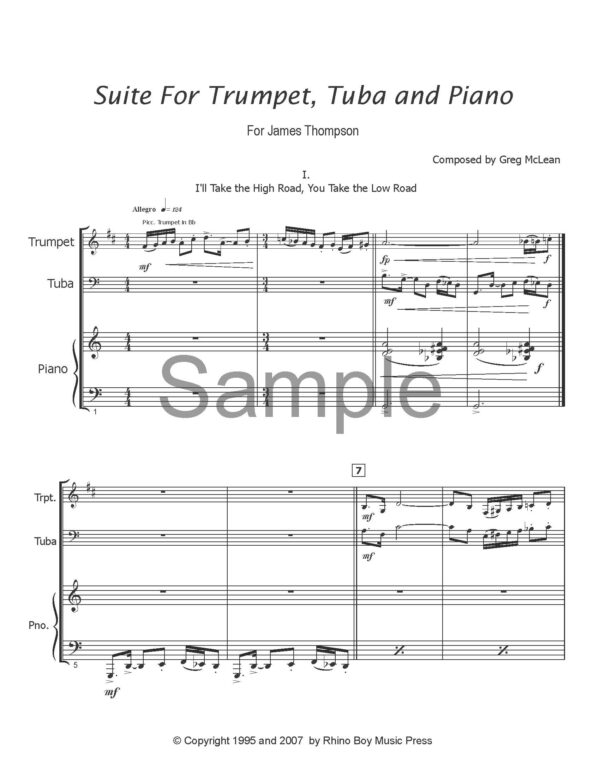 Suite for Trumpet, Tuba and Piano - Image 4