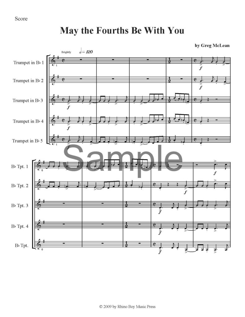 May the Fourths Be With You (5-part, Bb trumpet)