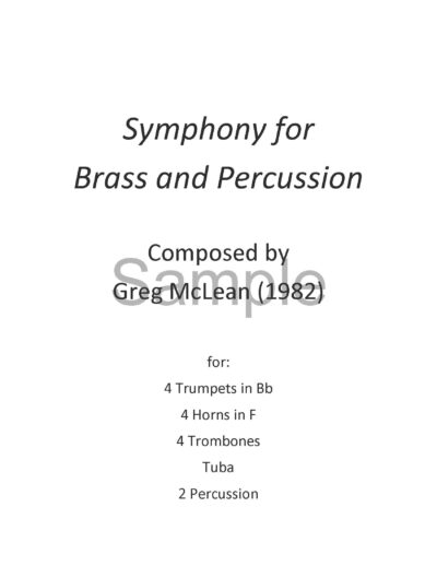 McLean-Symphony for Brass and Percussion title page